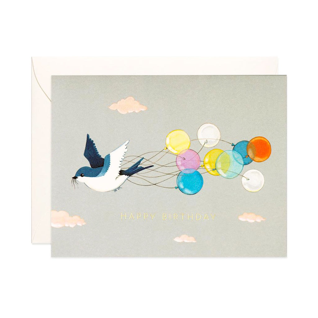 Swallow and Balloons Single Card