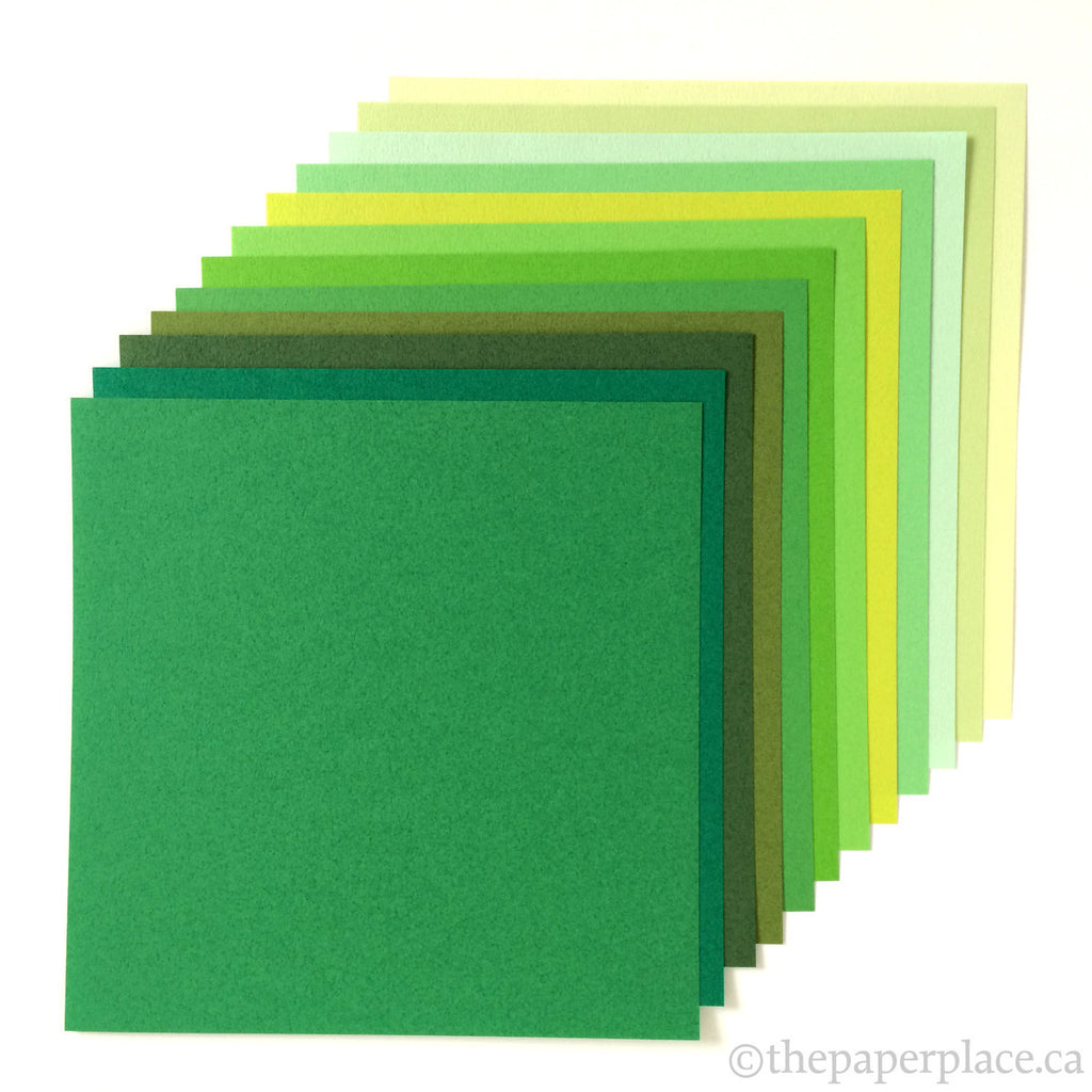 15cm Tant Greens Origami - 48 Sheets