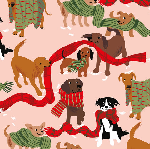 Dogs & Scarves Gift Wrap Sheet