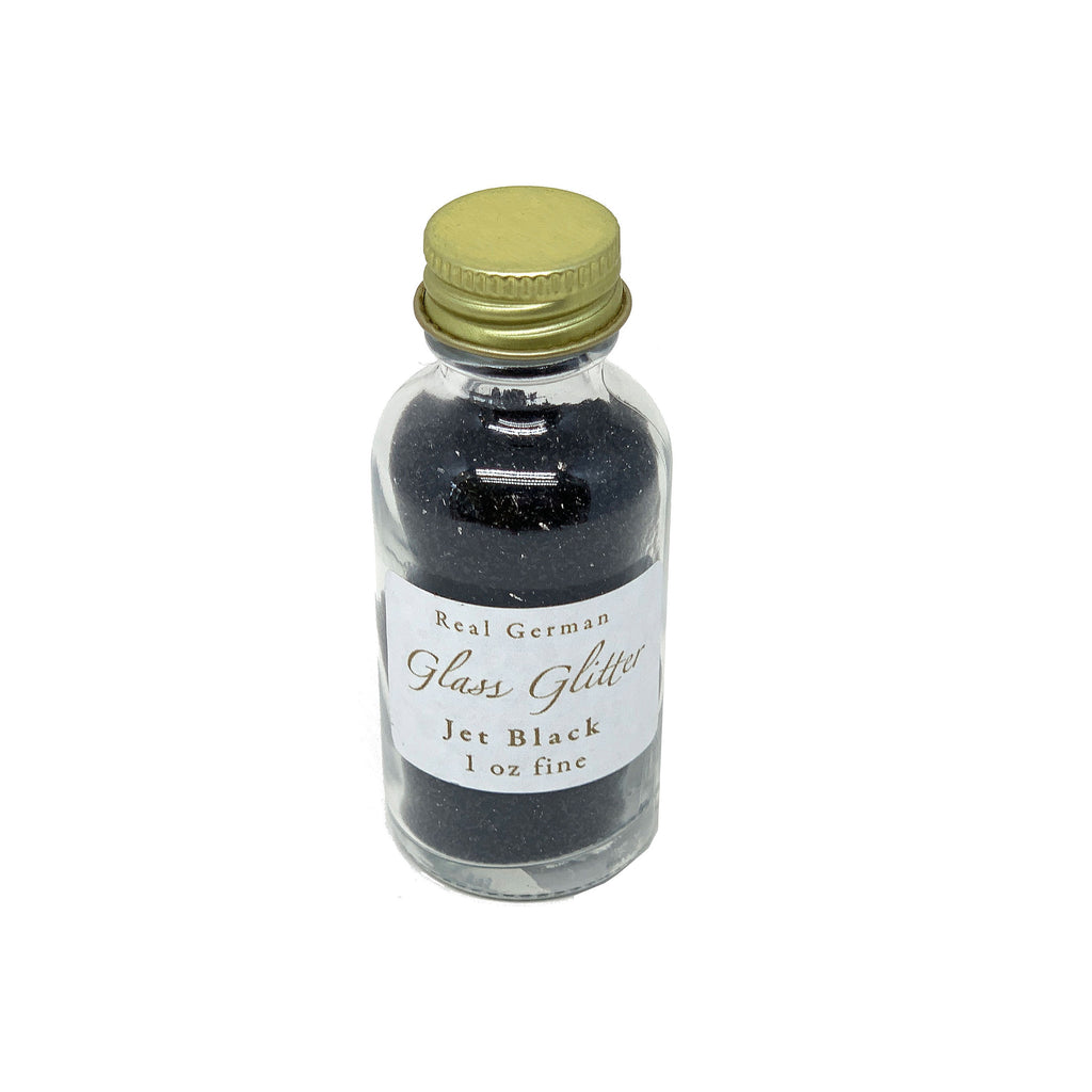 Jet Black German Glass Glitter - 1oz