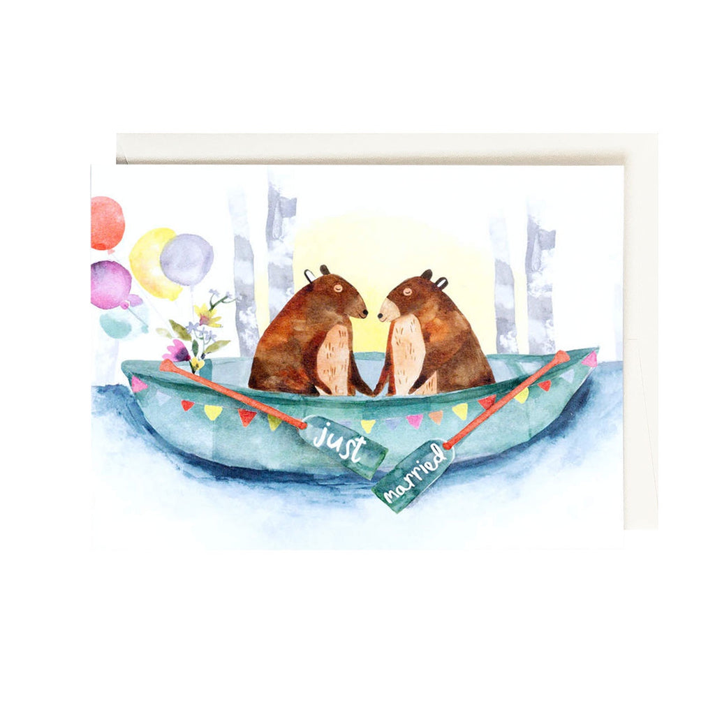Just Married Bears Single Card