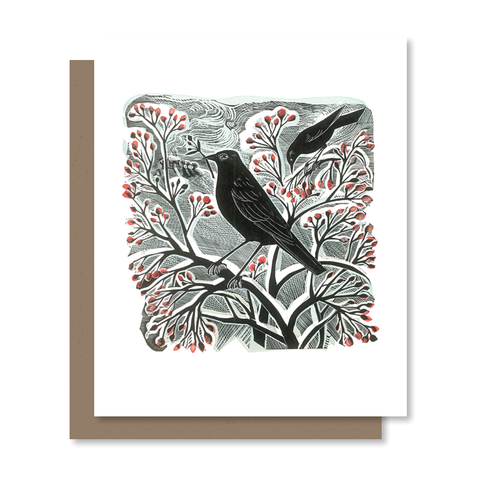 Blackbird & Berries Single Card
