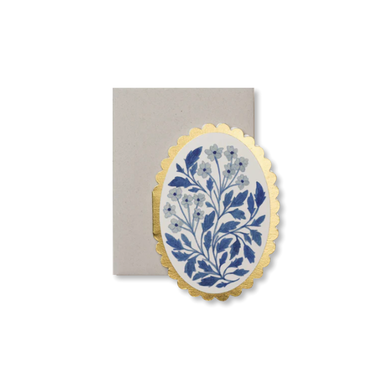 Blue Flora Mini Card