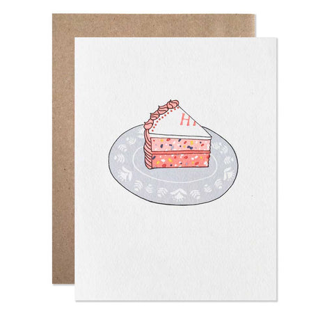 Birthday Cake Slice Single Card