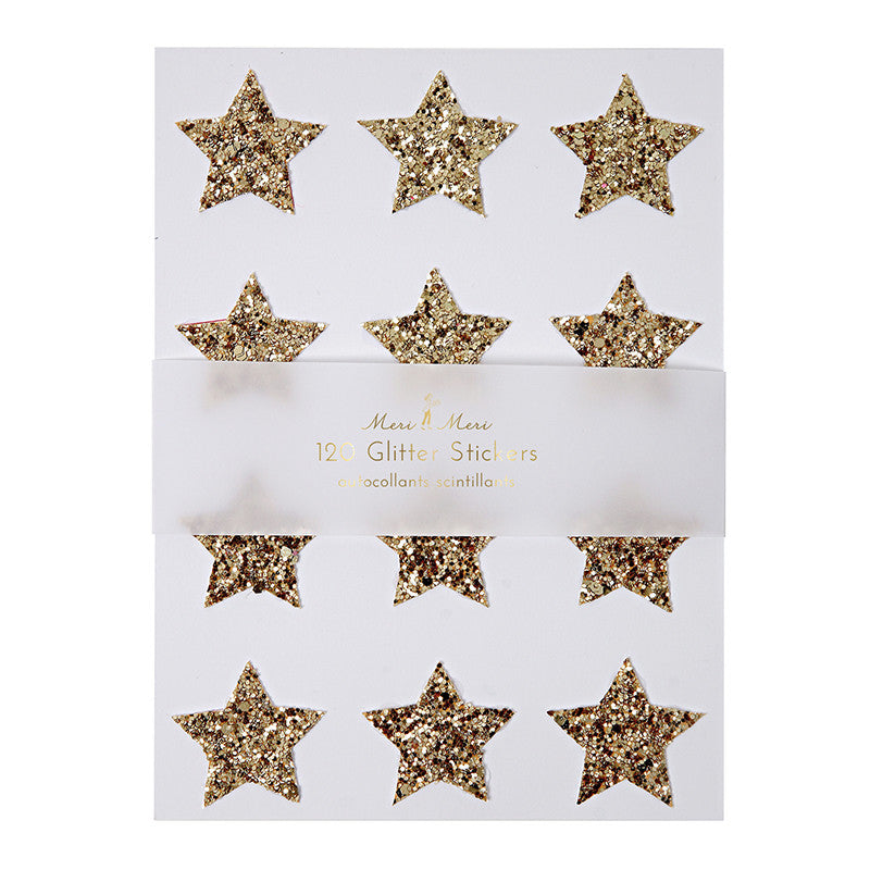 Gold Star Glitter Stickers