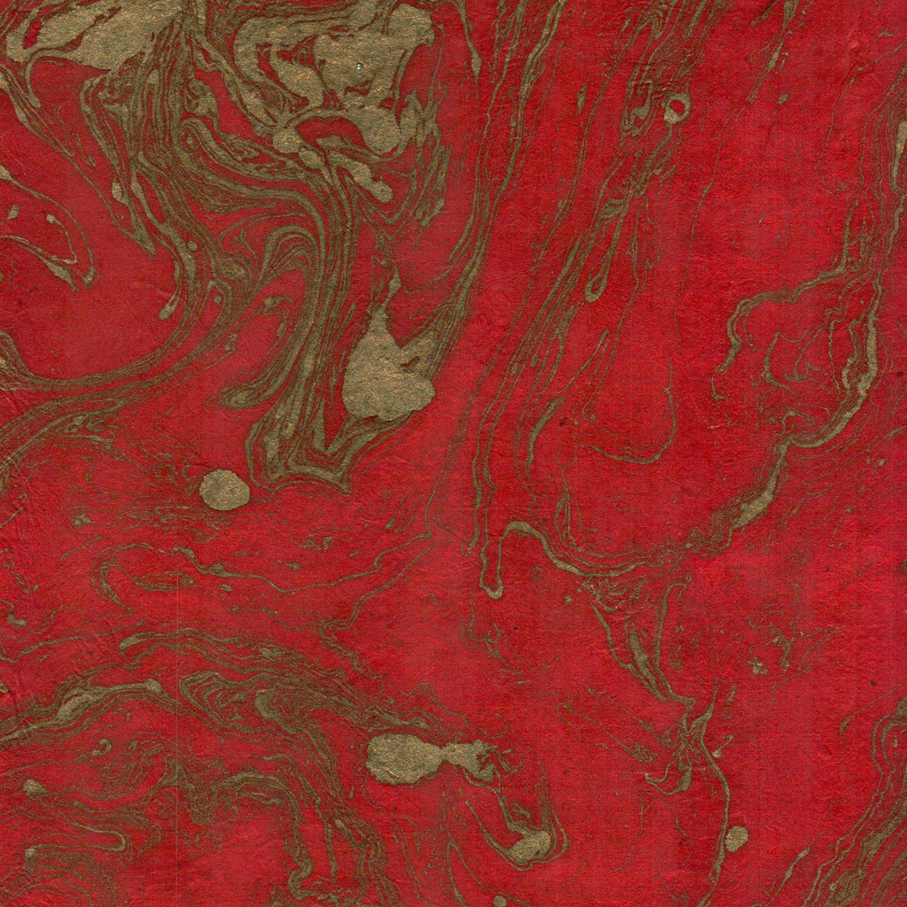 Marble - Gold on Red