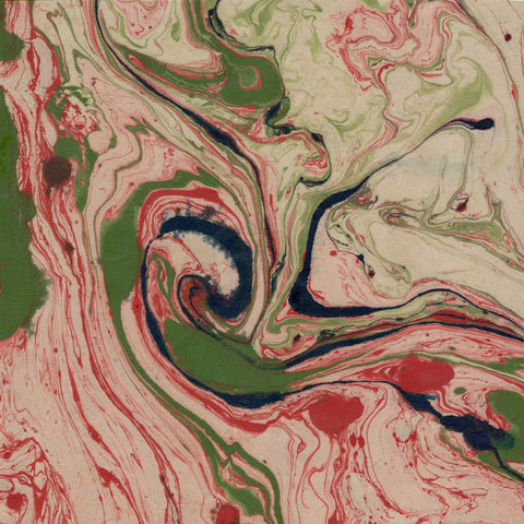 Marble - Blue/Green/Red on Cream