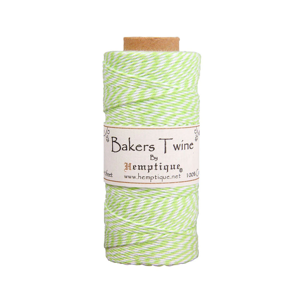 Cotton Bakers Twine - Lime/White