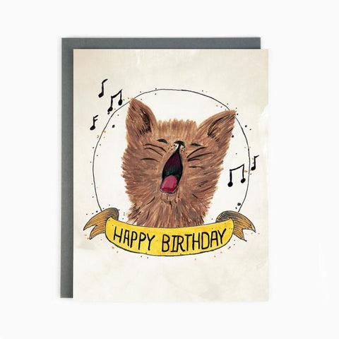 Birthday Cat Single Card