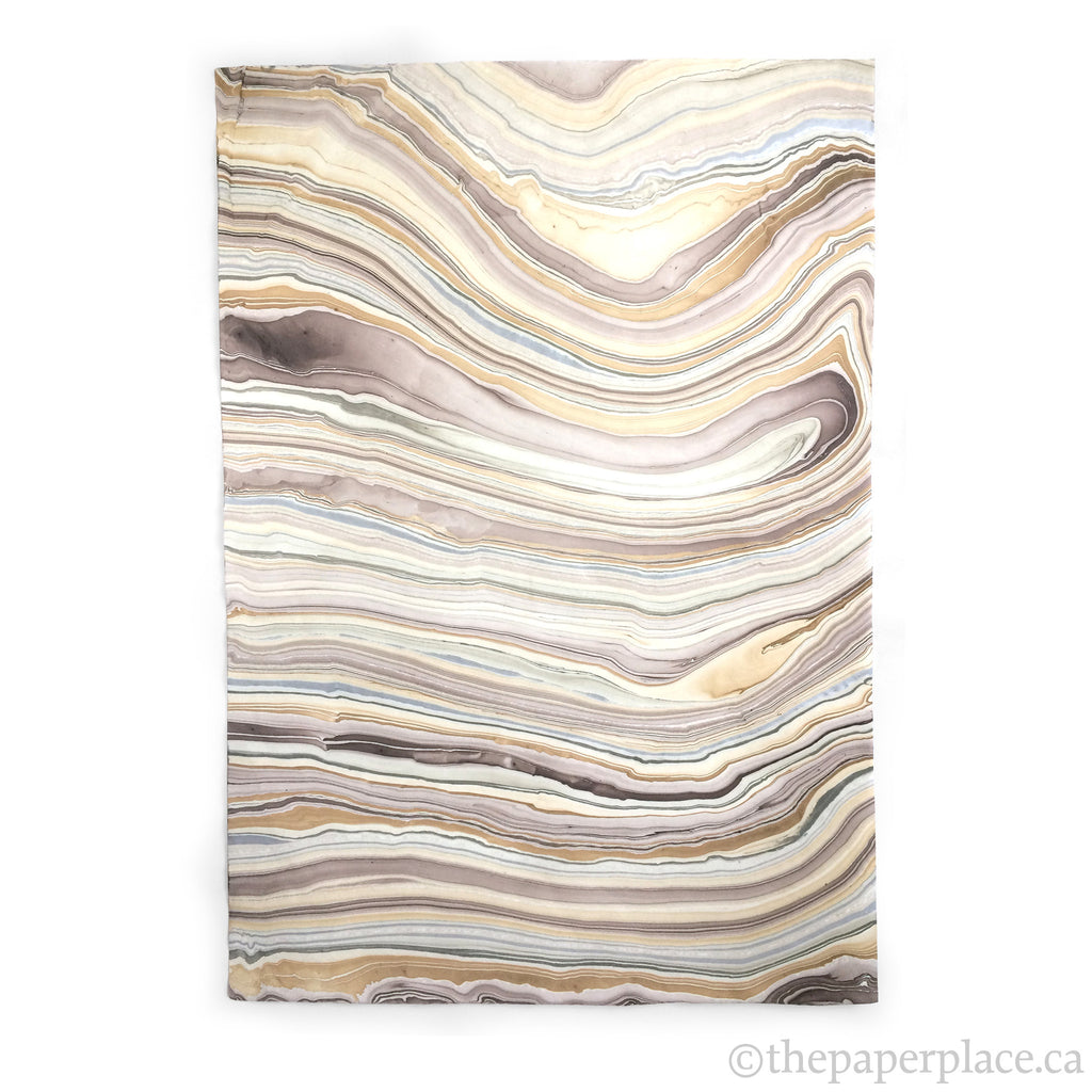Thai Marbled Paper - Beige/Brown/Dusk/Silver Grey
