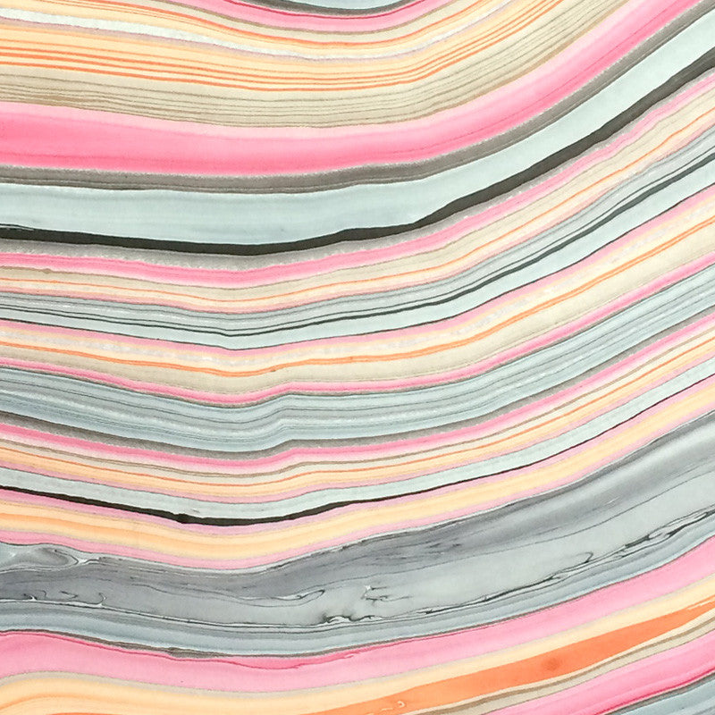 Thai Marbled Paper - Iris/Raspberry/Apricot