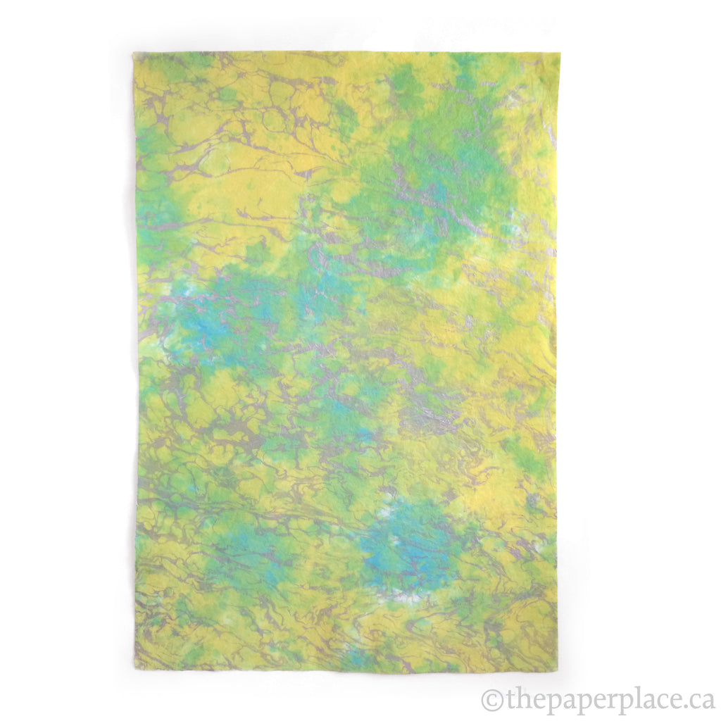 Thai Marbled Momi - Lime/Turquoise/Silver