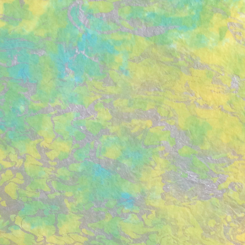 Thai Marbled Momi - Lime/Turquoise/Silver