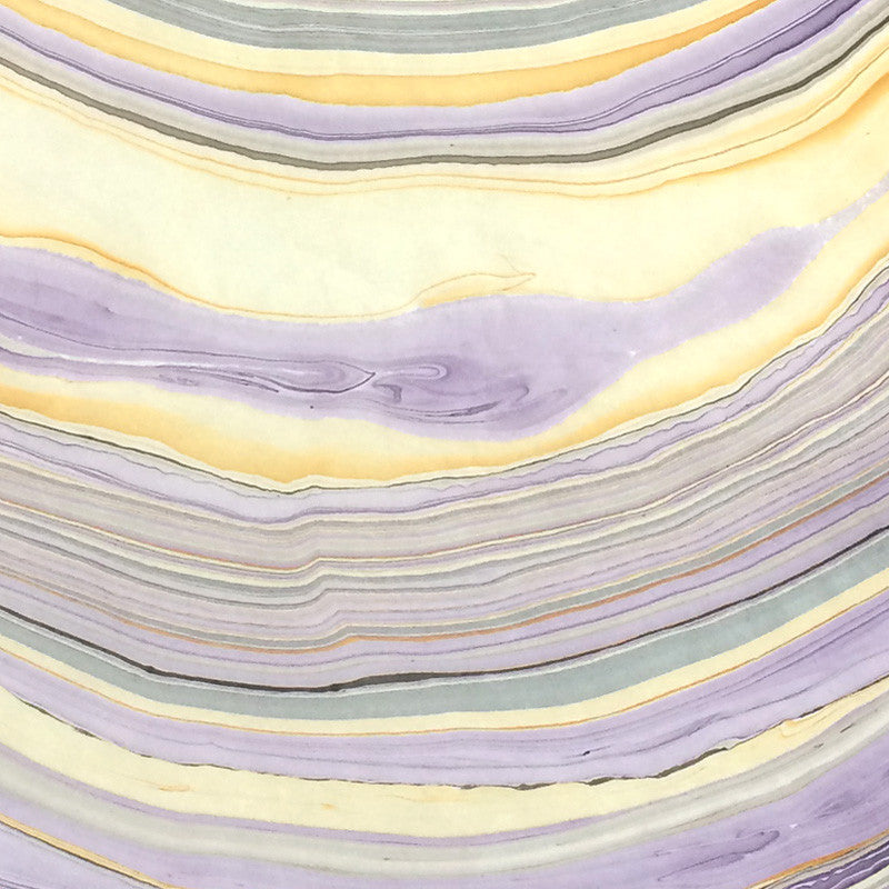 Thai Marbled Paper - Purple/Yellow/Lilac/Silver Grey
