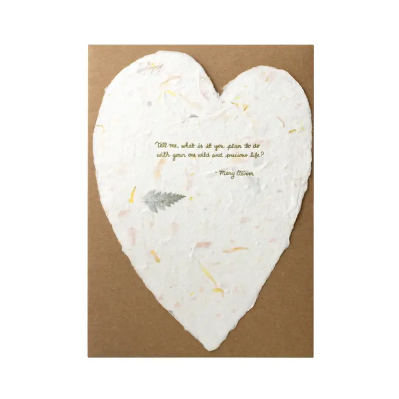 Mary Oliver Heart Single Card