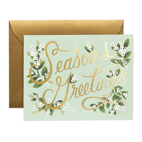 Mistletoe Season's Greetings Single Card