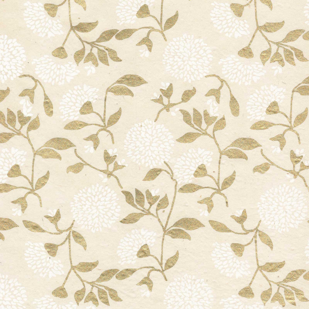 Mums - White/Gold on Cream
