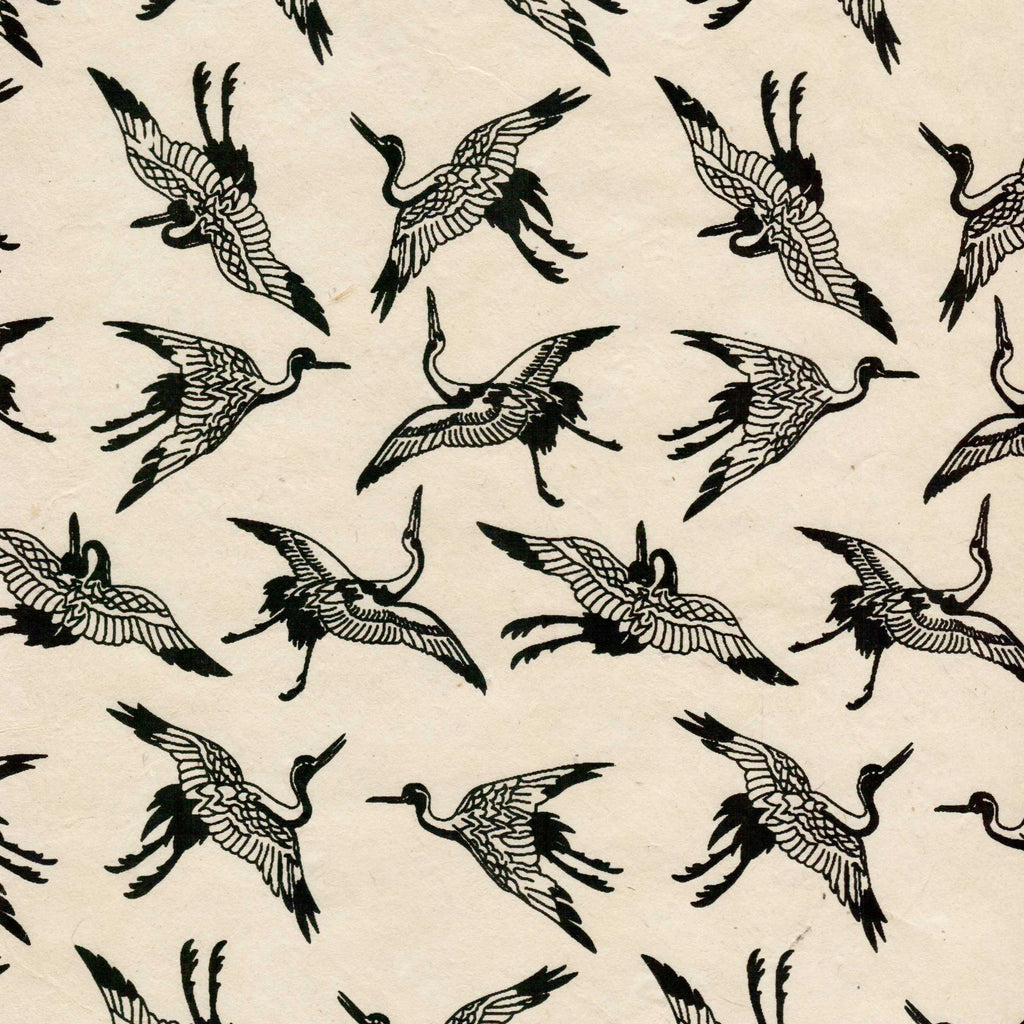 Cranes - Black on Cream