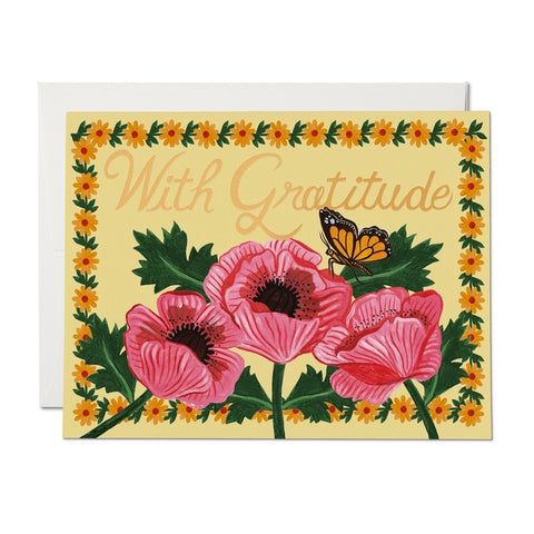 With Gratitude Poppies Single Card