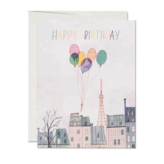 Paris Balloons Single Card