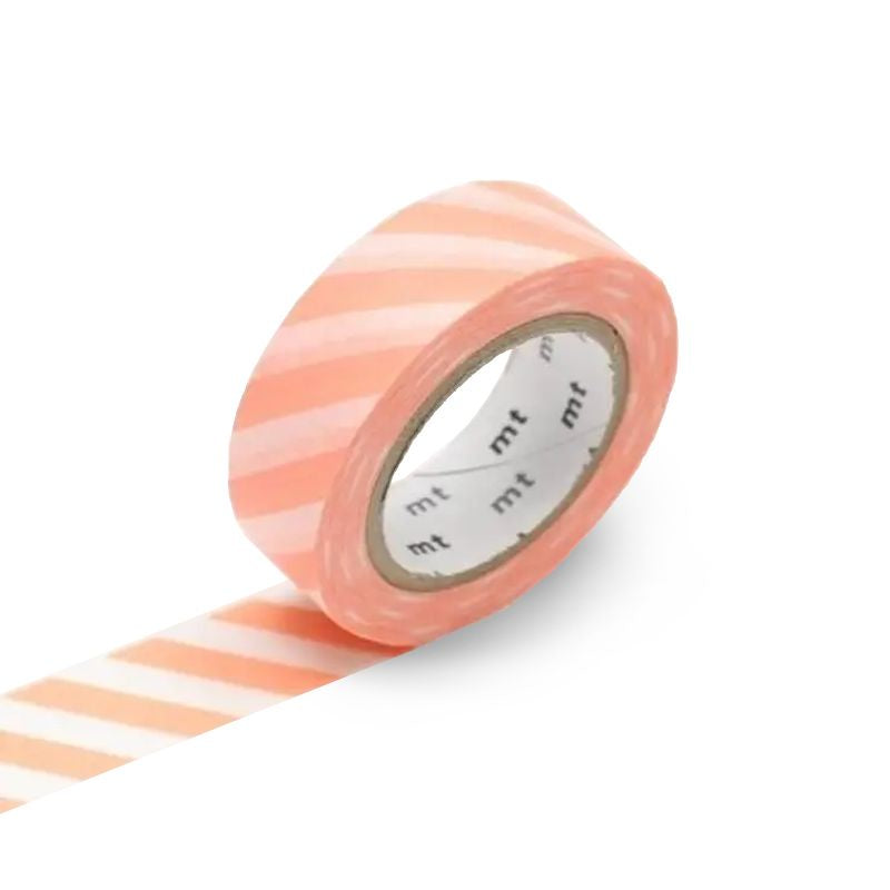 Salmon Stripe Washi Tape - 15 mm