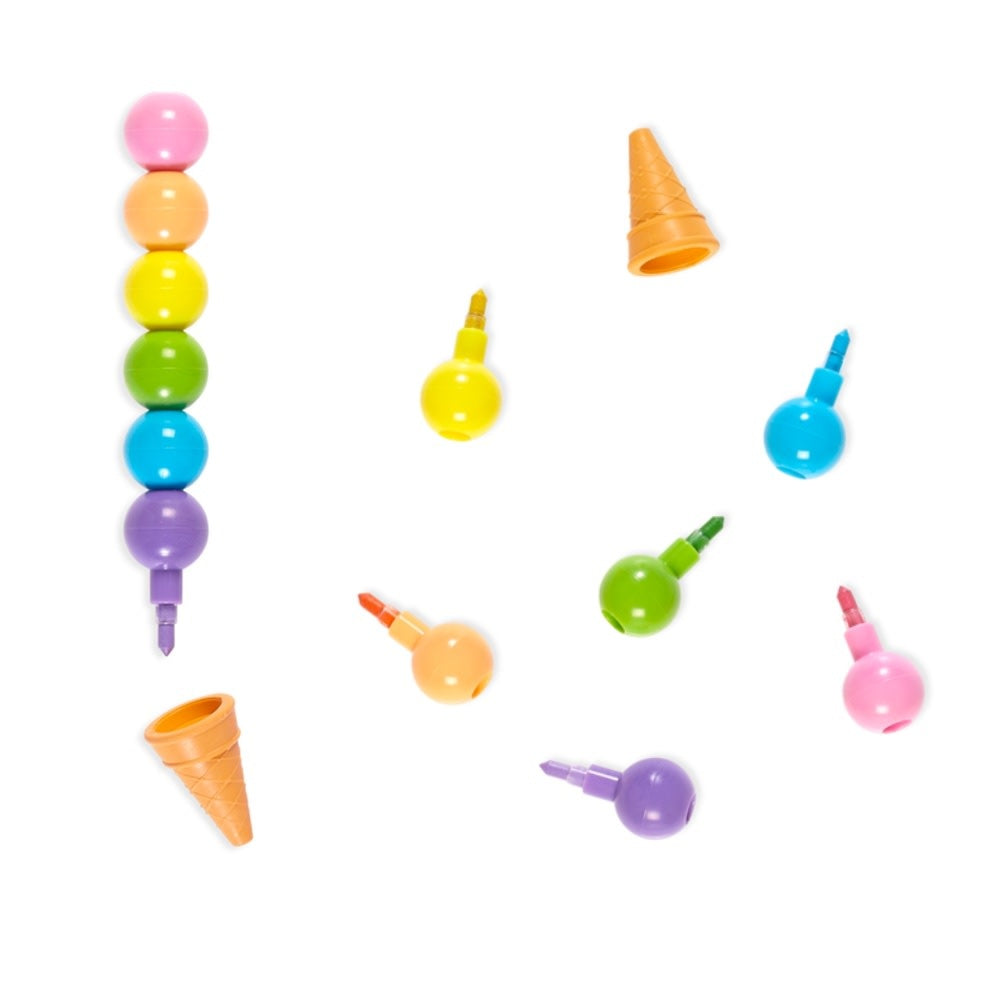 Rainbow Scoops Stacking Erasable Crayons
