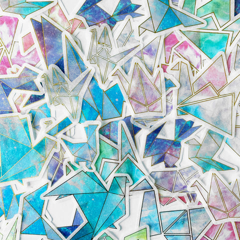 Washi Paper Sticker Set - Starry Crane