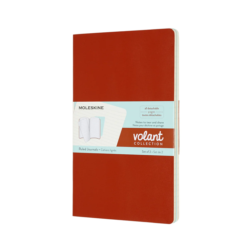 Volant Large Ruled Coral/Aquamarine