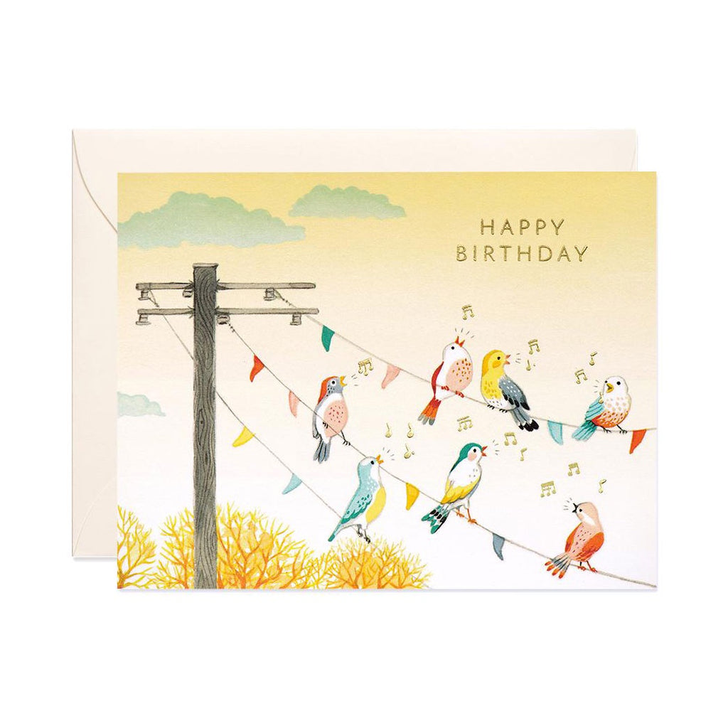 Birds On Wire Single Card