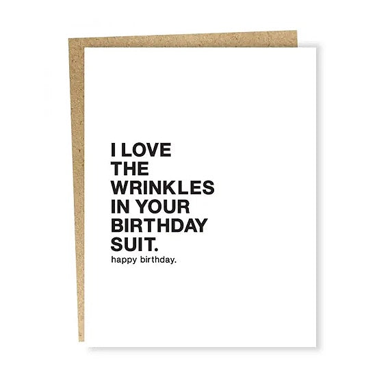 Birthday Suit Wrinkles Single Card