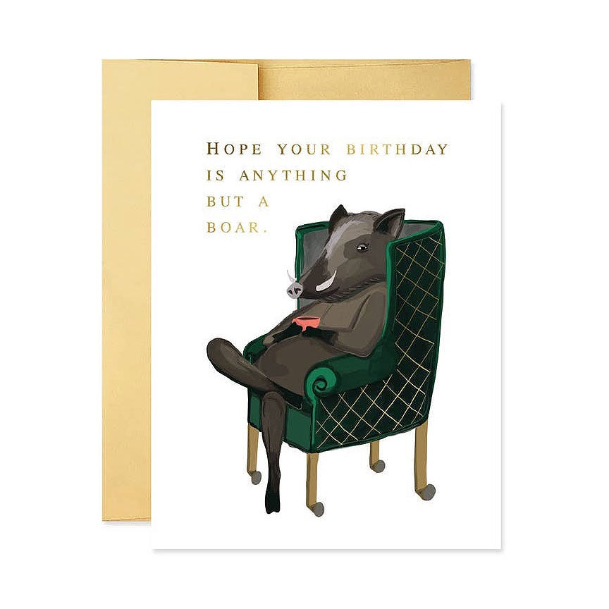 Birthday Boar Single Card