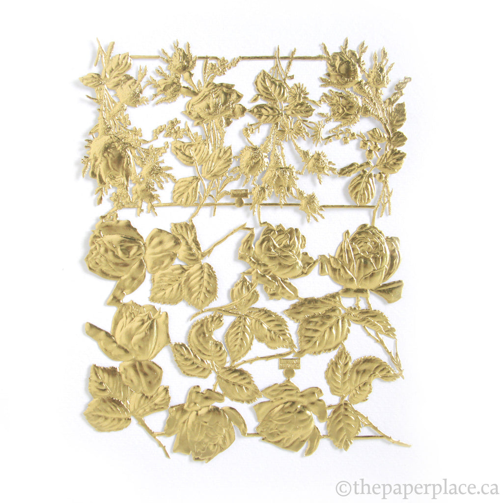 Dresden Trim - Roses - Single-Sided Gold