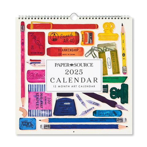 2025 Paper Source Art Grid Wall Calendar