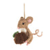 Christmas Pudding Mouse Felt Ornament