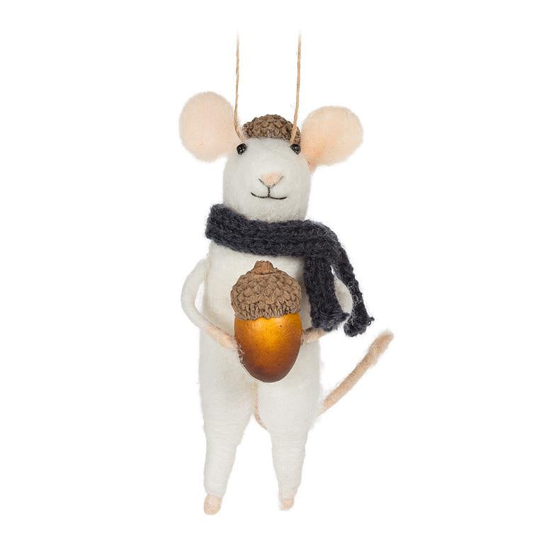 Woodland Mouse with Acorn Ornament