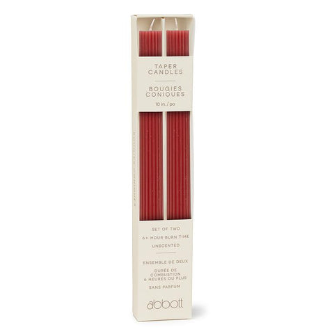 Ridged Taper Candles - Burgundy