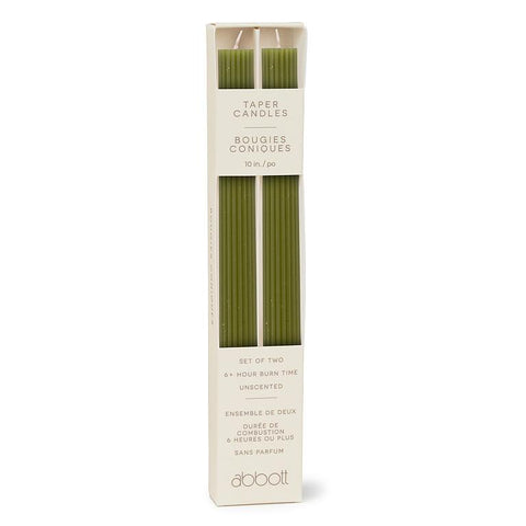 Ridged Taper Candles - Green