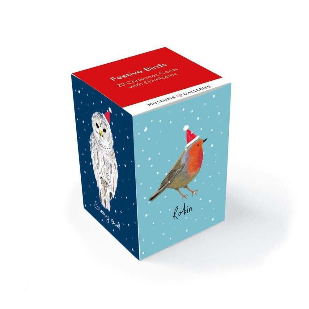 Mini Cube Festive Birds Boxed Cards