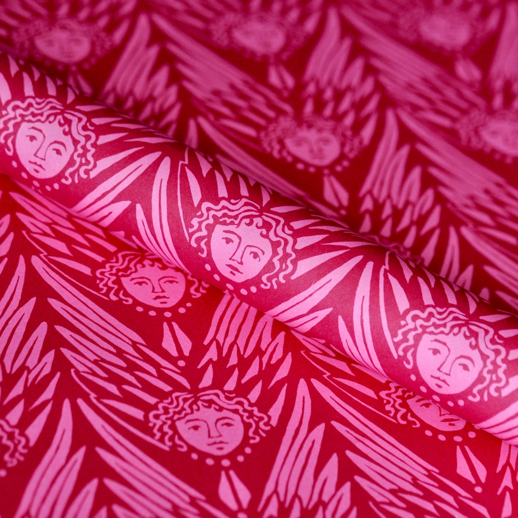 Plum Pudding Suffolk Angels Gift Wrap