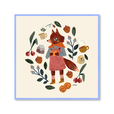 Barista Fox Art Print