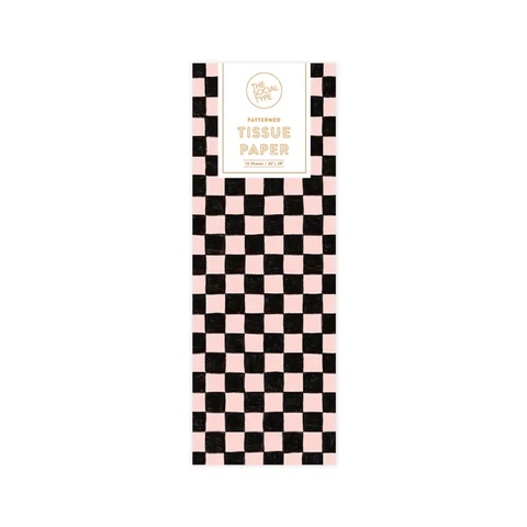 Black & Pink Checker Tissue Paper Pack
