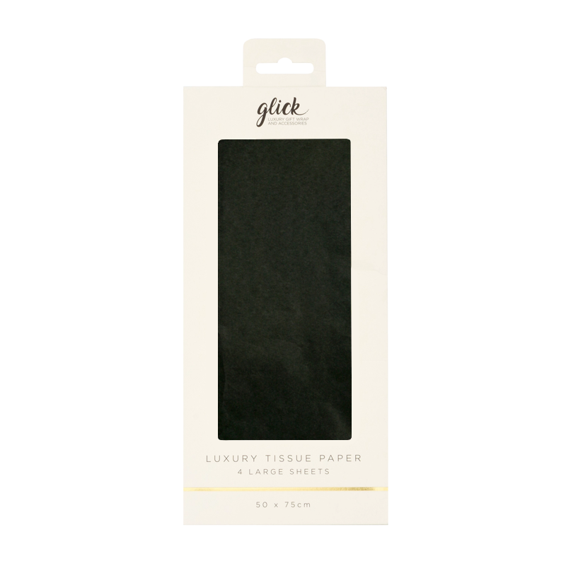 Solid Black Tissue Paper Pack