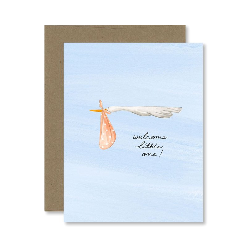 Blue Welcome Little One Single Card