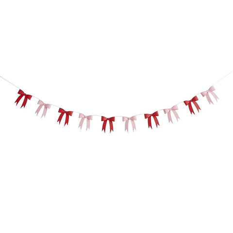 Red & Pink Bow Garland - 2.5m
