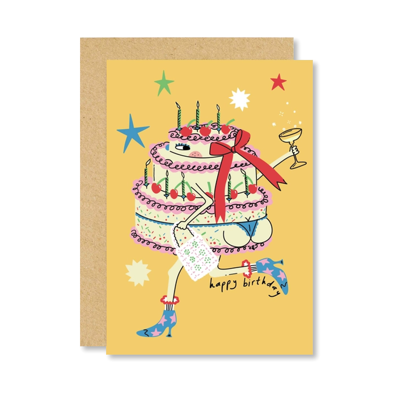 Cake In Boots Single Card