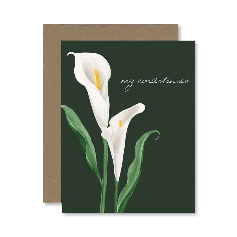 Cala Lily Condolence Single Card