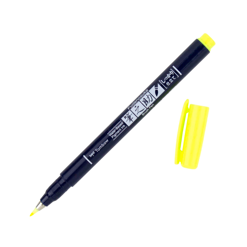 Calligraphy Brush Pen - Neon Yellow