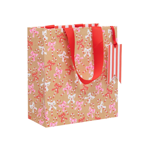 Candy Cane Kraft Medium Gift Bag