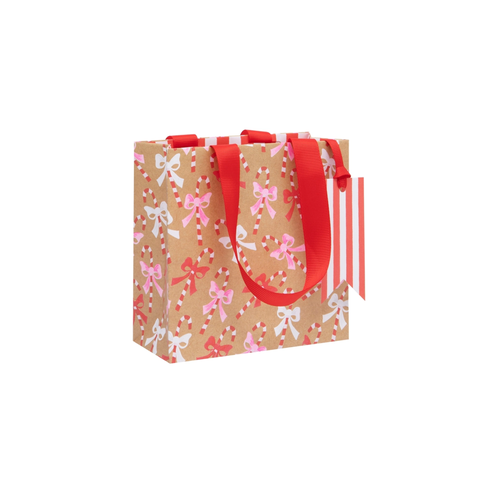 Candy Cane Kraft Small Gift Bag