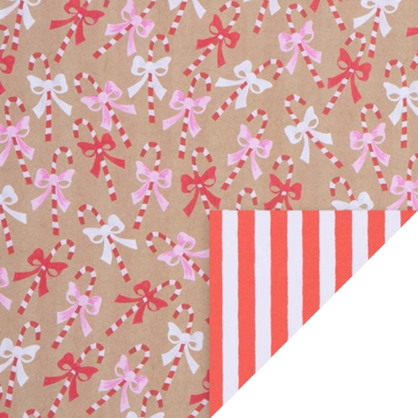 Candy Cane Double Sided Gift Wrap